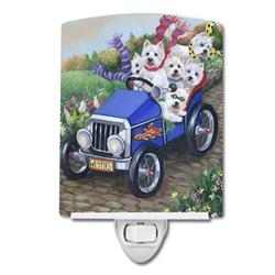 6 x 4 in. Westie Hot Rod Ceramic Night Light