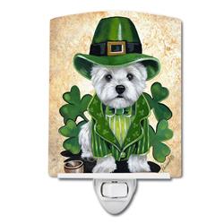 6 x 4 in. Westie St Patricks Day Leprechaun Ceramic Night Light