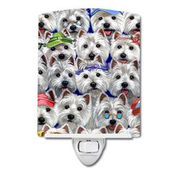 6 x 4 in. Westie Many Faces Ceramic Night Light