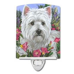 6 x 4 in. Westie Petunia Ceramic Night Light