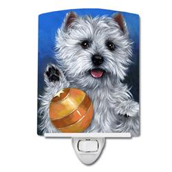6 x 4 in. Westie Play Ball Ceramic Night Light