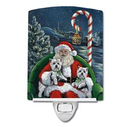 6 x 4 in. Westie Christmas Santas Village Ceramic Night Light
