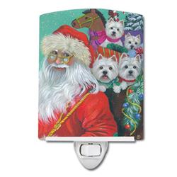 6 x 4 in. Westie Christmas Santas Westies Ceramic Night Light
