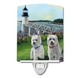 6 x 4 in. Westie Schooner & Annie Ceramic Night Light