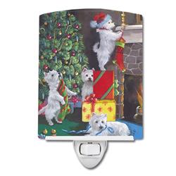 6 x 4 in. Westie Christmas Decorating Ceramic Night Light