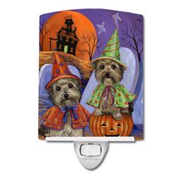 6 x 4 in. Yorkie Halloween Haunted House Ceramic Night Light