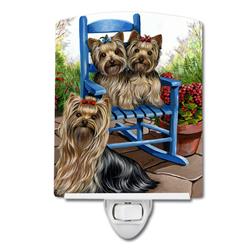6 x 4 in. Yorkie Patio Sweethearts Ceramic Night Light