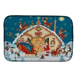 Picture of Carolines Treasures PJH3004DDM 14 x 21 in. Santa Claus Loading the Sleigh Dish Drying Mat