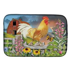 Picture of Carolines Treasures PRS4024DDM 14 x 21 in. Yellow Rooster Greeting the Day Dish Drying Mat