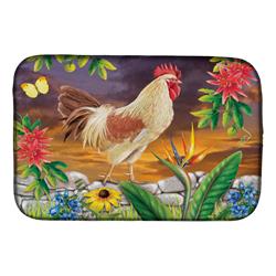 Picture of Carolines Treasures PRS4025DDM 14 x 21 in. White Rooster Dish Drying Mat