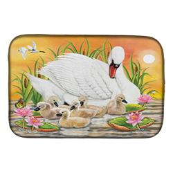 Picture of Carolines Treasures PRS4046DDM 14 x 21 in. Mother Swan At Sunset Dish Drying Mat