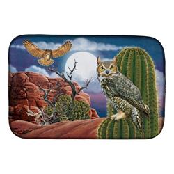Picture of Carolines Treasures PRS4052DDM 14 x 21 in. Great Horned Owl in the Desert Dish Drying Mat