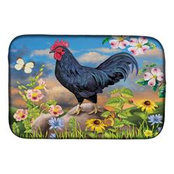Picture of Carolines Treasures PRS4060DDM 14 x 21 in. Black Rooster Dish Drying Mat