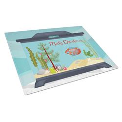 Dwarf Gourami Merry Christmas Glass Cutting Board - Large
