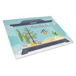 Tiger Barb Merry Christmas Glass Cutting Board - Large