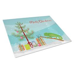 Chameleon Merry Christmas Glass Cutting Board - Large