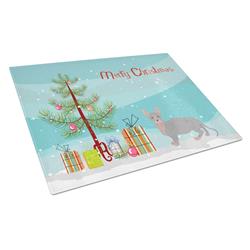 Picture of Carolines Treasures CK4566LCB Bambino No.1 Cat Merry Christmas Glass Cutting Board - Large