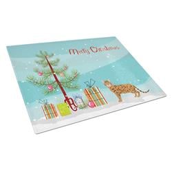 Bengal No.2 Cat Merry Christmas Glass Cutting Board - Large