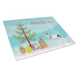 Cornish Rex Cat Merry Christmas Glass Cutting Board - Large