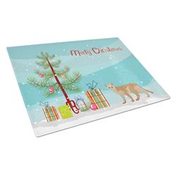 Devon Rex No.3 Cat Merry Christmas Glass Cutting Board - Large