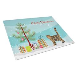 Foldex Exotic Fold No.2 Cat Merry Christmas Glass Cutting Board - Large