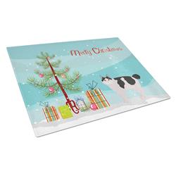 Kurilian Bobtail No.2 Cat Merry Christmas Glass Cutting Board - Large