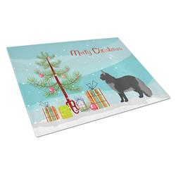 Maine Coon No.2 Cat Merry Christmas Glass Cutting Board - Large