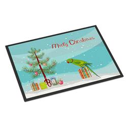 CK4502MAT 18 x 27 in. Ring-Necked Parakeet Merry Christmas Indoor or Outdoor Mat