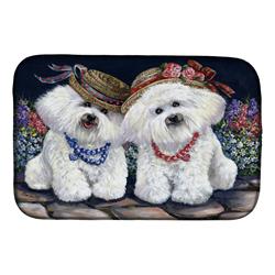 Picture of Carolines Treasures PPP3247DDM 14 x 21 in. Bichon Frise Sisters Dish Drying Mat