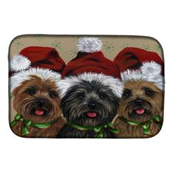 Picture of Carolines Treasures PPP3251DDM 14 x 21 in. Cairn Terrier Christmas Ceaser & Co Dish Drying Mat