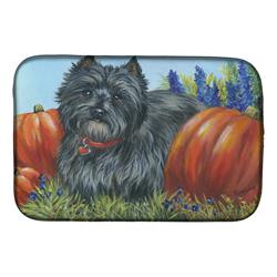 Picture of Carolines Treasures PPP3253DDM 14 x 21 in. Cairn Terrier Moms Pumpkins Dish Drying Mat