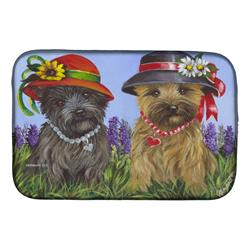 Picture of Carolines Treasures PPP3254DDM 14 x 21 in. Cairn Terrier Sisters Dish Drying Mat