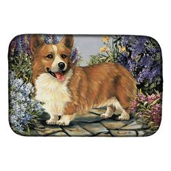Picture of Carolines Treasures PPP3258DDM 14 x 21 in. Corgi Garden Georgi Dish Drying Mat