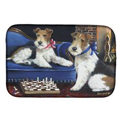 Picture of Carolines Treasures PPP3261DDM 14 x 21 in. Fox Terrier Checkmates Dish Drying Mat