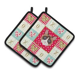 CK5167PTHD 7.5 x 7.5 in. Snowshoe Cat Love Pair of Pot Holders