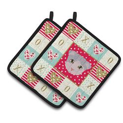 CK5177PTHD 7.5 x 7.5 in. Ukrainian Levkoy Cat Love Pair of Pot Holders