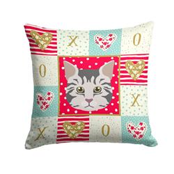 14 x 3 x 14 in. American Bobtail Cat Love Fabric Decorative Pillow