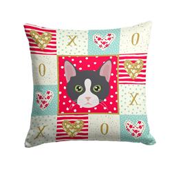 14 x 3 x 14 in. American Polydactyl Cat Love Fabric Decorative Pillow