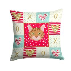 Picture of Carolines Treasures CK5089PW1414 14 x 3 x 14 in. Bengal Cat Love Fabric Decorative Pillow