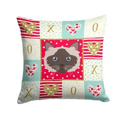 14 x 3 x 14 in. Birman Cat Love Fabric Decorative Pillow