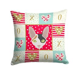 14 x 3 x 14 in. Cornish Rex Cat Love Fabric Decorative Pillow