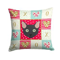 14 x 3 x 14 in. Mandalay Cat Love Fabric Decorative Pillow