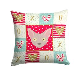 14 x 3 x 14 in. Minskin Cat Love Fabric Decorative Pillow