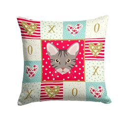 14 x 3 x 14 in. Ocicat Cat Love Fabric Decorative Pillow