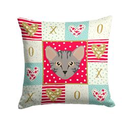 14 x 3 x 14 in. Safari Cat Love Fabric Decorative Pillow