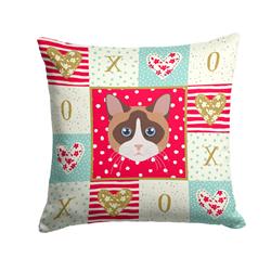 14 x 3 x 14 in. Snowshoe Cat Love Fabric Decorative Pillow