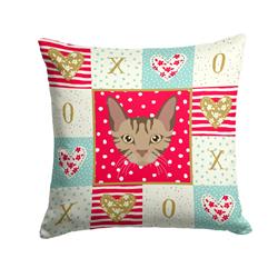 14 x 3 x 14 in. Sokoke Cat Love Fabric Decorative Pillow
