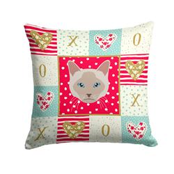 14 x 3 x 14 in. Thai Lilac Cat Love Fabric Decorative Pillow