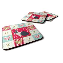 CK5385FC 3.5 x 3.5 in. Dutch Rabbit Love Foam Coaster - Set of 4