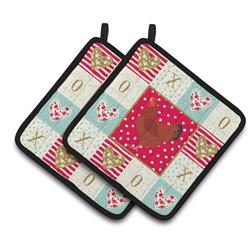 7.5 x 7.5 in. New Hampshire Red Chicken Love Pair of Pot Holders